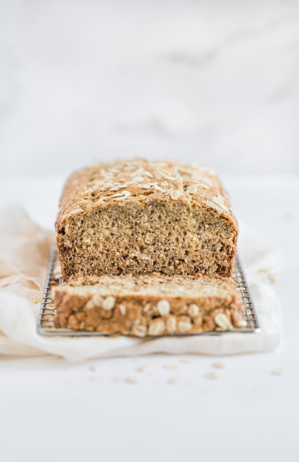 banana bread, oatmeal banana bread, breakfast bread