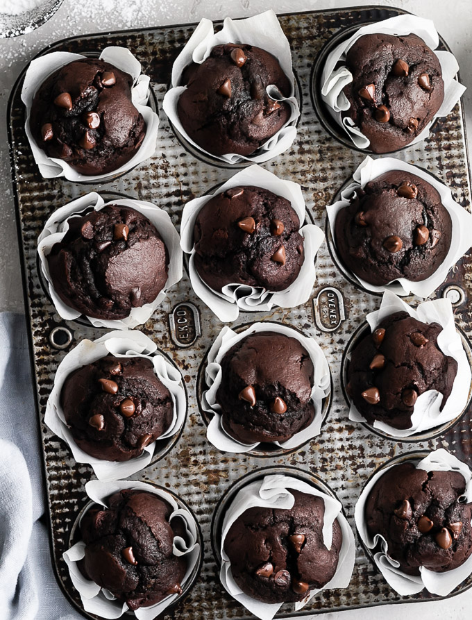 Double Chocolate Espresso Muffins - Browned Butter Blondie