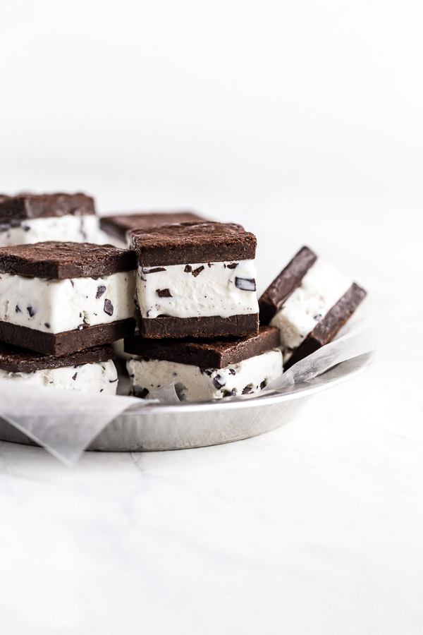 Brownie Mint Chip Ice Cream Sandwiches