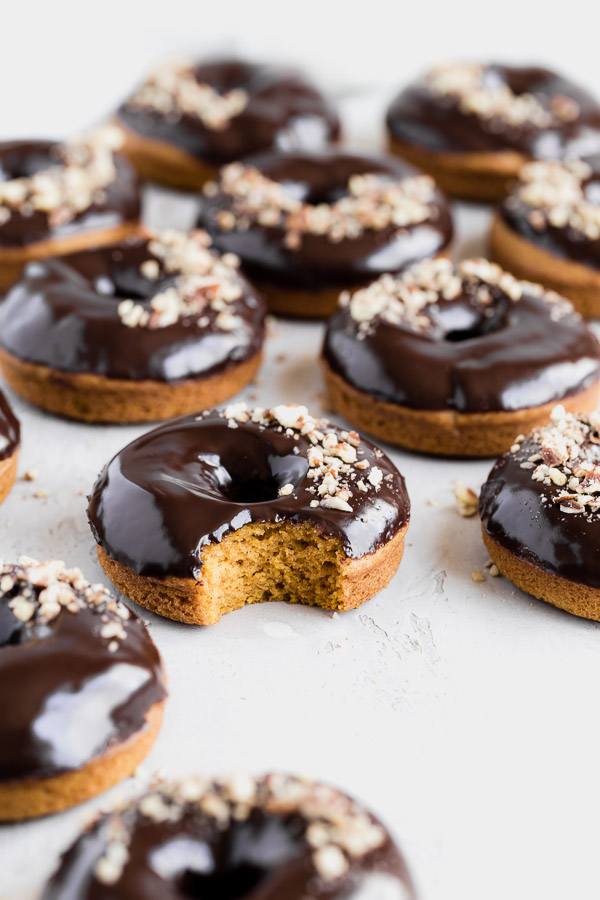 Baked Chocolate Donuts with Chocolate Ganache Glaze - Happiness is