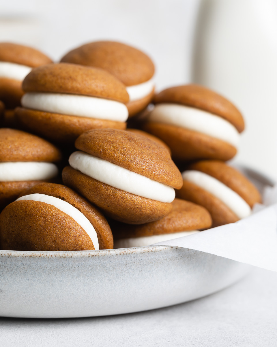 Mini Pumpkin Whoopie Pies - Browned Butter Blondie